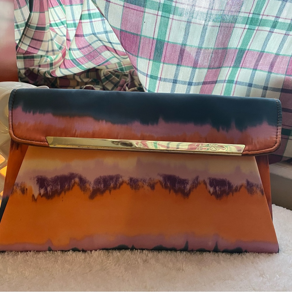 Jessica Simpsons Tie Dye Multi Color Clutch
